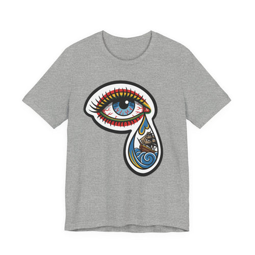 Crying Eye Sinking Ship Traditional Tattoo