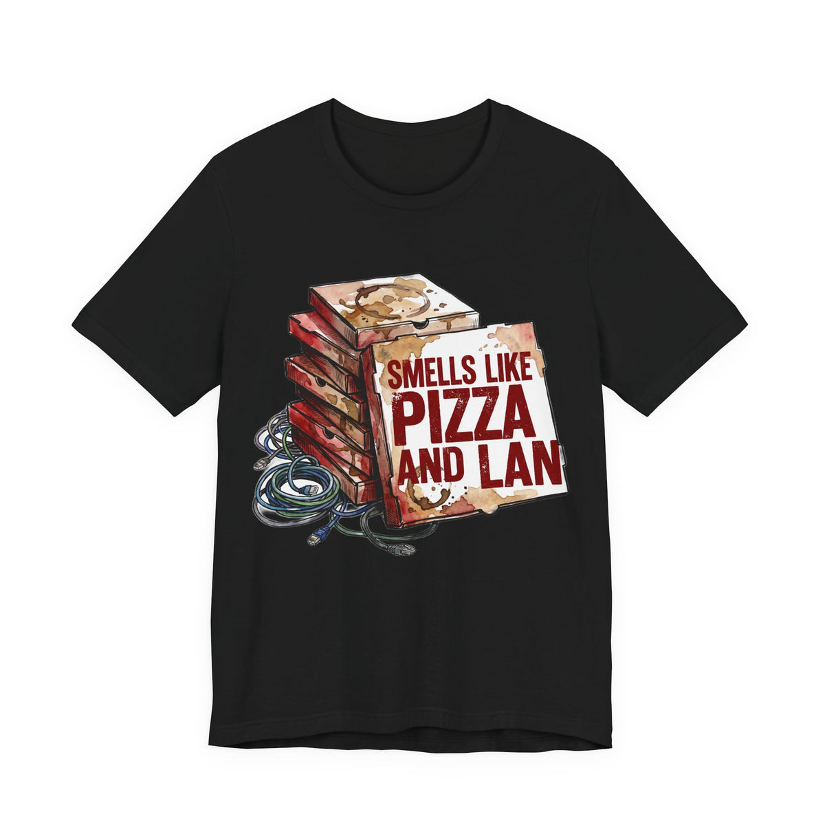 Smells Like Pizza And LAN Funny Retro PC Gaming