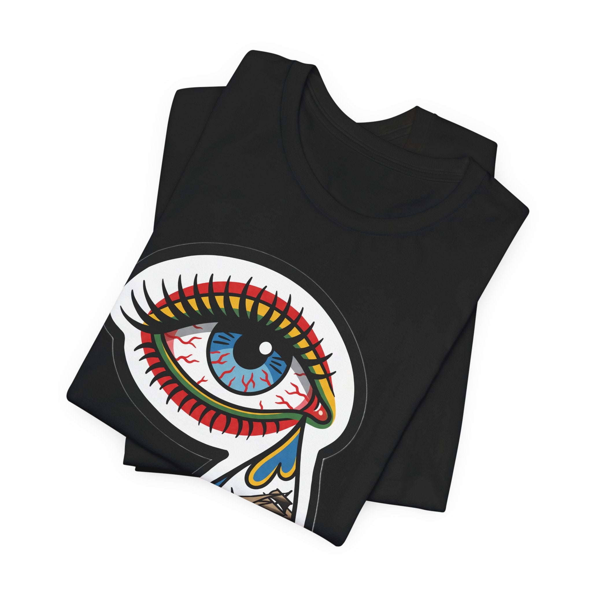 Crying Eye Sinking Ship Traditional Tattoo