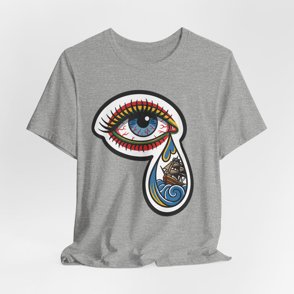 Crying Eye Sinking Ship Traditional Tattoo